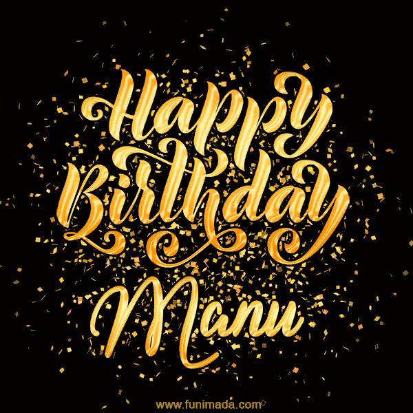 Happy Birthday Card for Manu - Download GIF and Send for Free