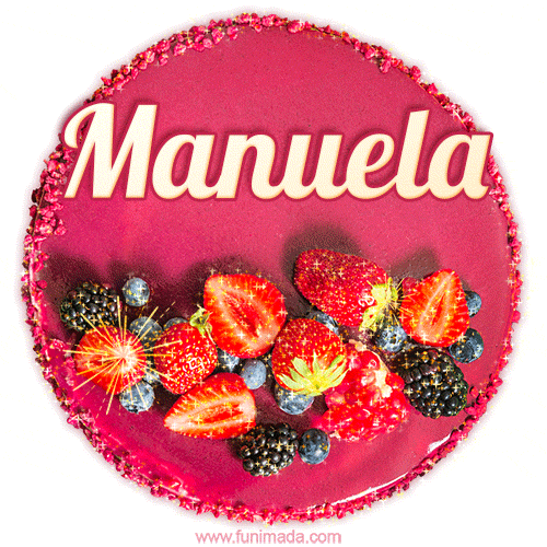 Happy Birthday Cake with Name Manuela - Free Download