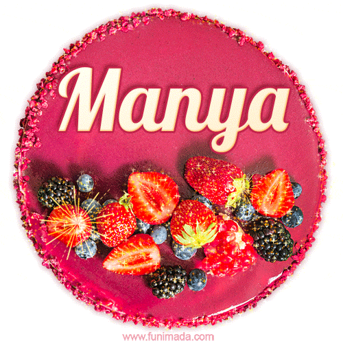 Happy Birthday Cake with Name Manya - Free Download