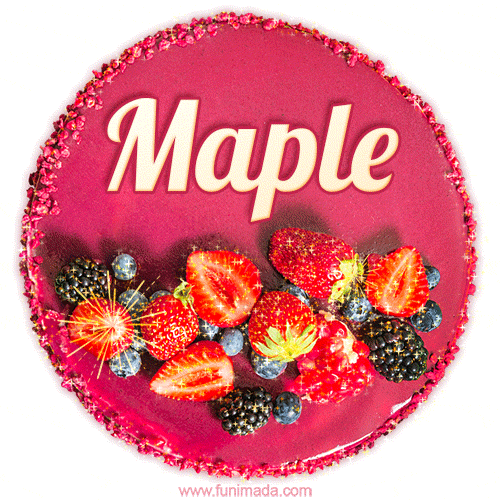 Happy Birthday Cake with Name Maple - Free Download