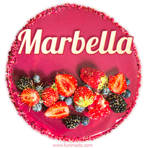 Happy Birthday Cake with Name Marbella - Free Download