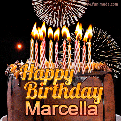 Chocolate Happy Birthday Cake for Marcella (GIF)