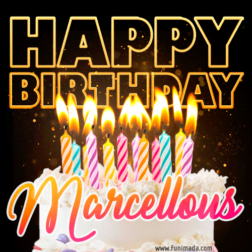Marcellous - Animated Happy Birthday Cake GIF for WhatsApp