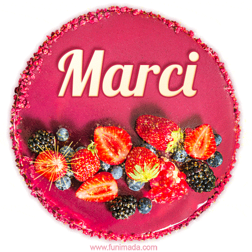 Happy Birthday Cake with Name Marci - Free Download