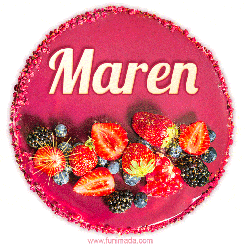Happy Birthday Cake with Name Maren - Free Download