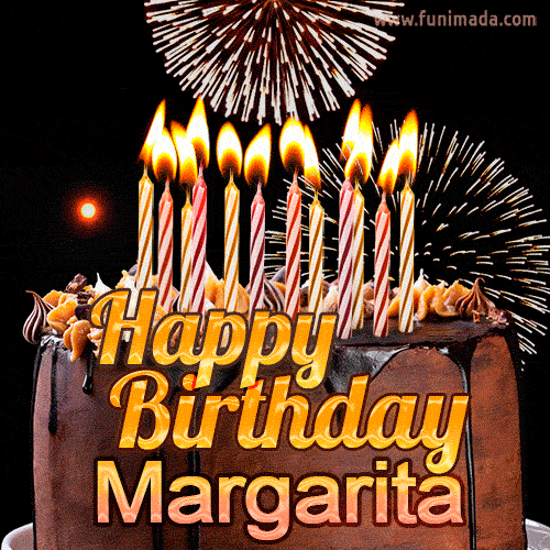 Chocolate Happy Birthday Cake for Margarita (GIF)