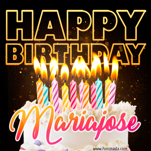 Mariajose - Animated Happy Birthday Cake GIF Image for WhatsApp