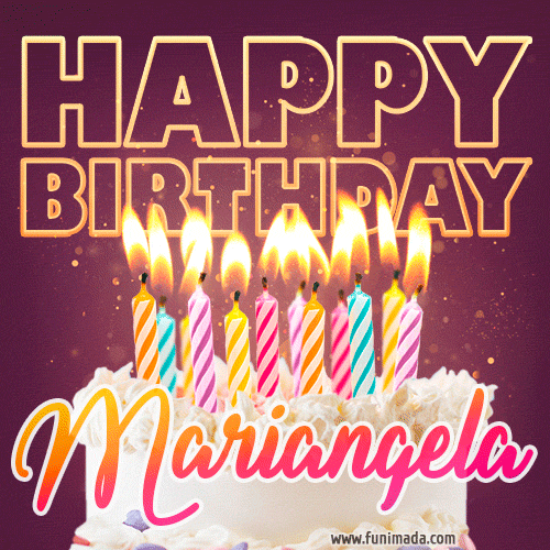 Mariangela - Animated Happy Birthday Cake GIF Image for WhatsApp