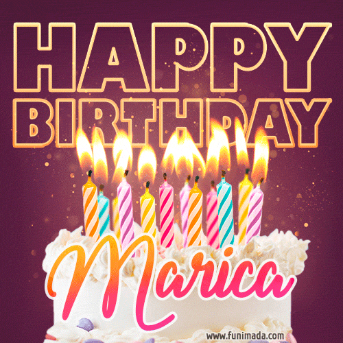 Marica - Animated Happy Birthday Cake GIF Image for WhatsApp