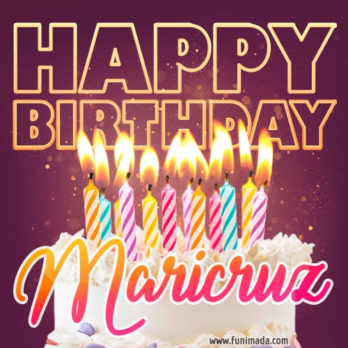 Maricruz - Animated Happy Birthday Cake GIF Image for WhatsApp