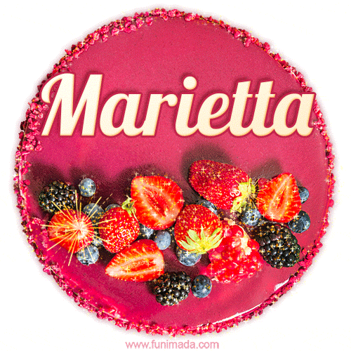 Happy Birthday Cake with Name Marietta - Free Download