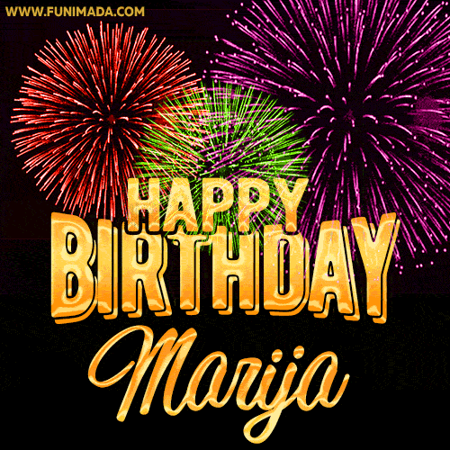 Wishing You A Happy Birthday, Marija! Best fireworks GIF animated greeting card.