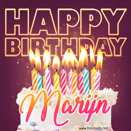 Marijn - Animated Happy Birthday Cake GIF Image for WhatsApp