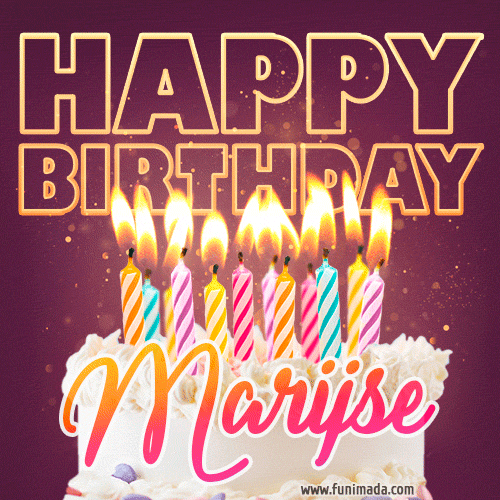 Marijse - Animated Happy Birthday Cake GIF Image for WhatsApp