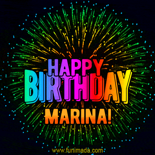 New Bursting with Colors Happy Birthday Marina GIF and Video with Music