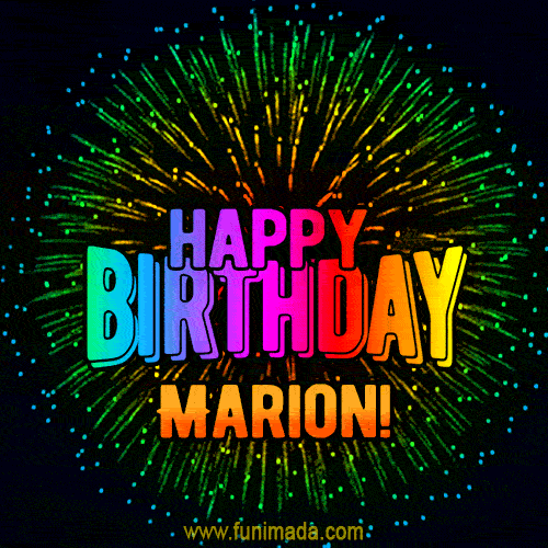 New Bursting with Colors Happy Birthday Marion GIF and Video with Music