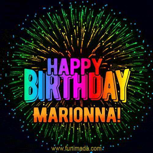 New Bursting with Colors Happy Birthday Marionna GIF and Video with Music
