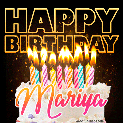 Mariya - Animated Happy Birthday Cake GIF Image for WhatsApp