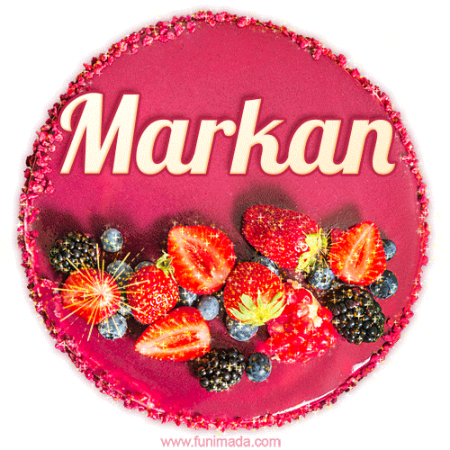Happy Birthday Cake with Name Markan - Free Download