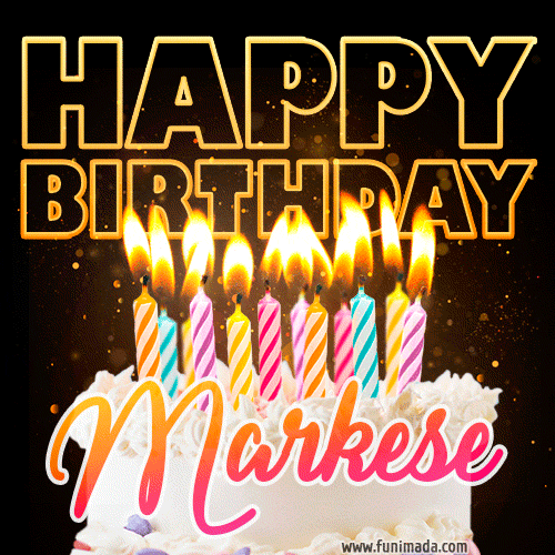 Markese - Animated Happy Birthday Cake GIF for WhatsApp