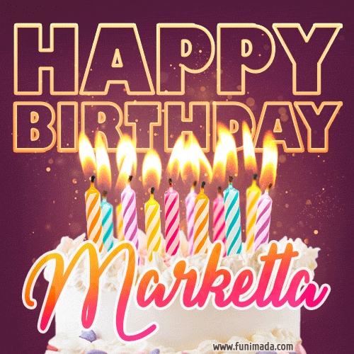 Marketta - Animated Happy Birthday Cake GIF Image for WhatsApp