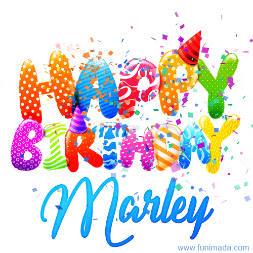 Happy Birthday Marley - Creative Personalized GIF With Name