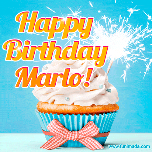 Happy Birthday, Marlo! Elegant cupcake with a sparkler.