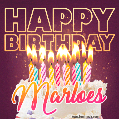 Marloes - Animated Happy Birthday Cake GIF Image for WhatsApp
