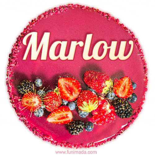 Happy Birthday Cake with Name Marlow - Free Download