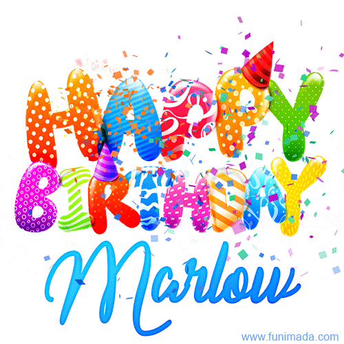Happy Birthday Marlow - Creative Personalized GIF With Name