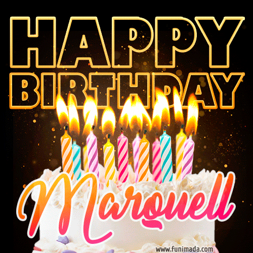 Marquell - Animated Happy Birthday Cake GIF for WhatsApp