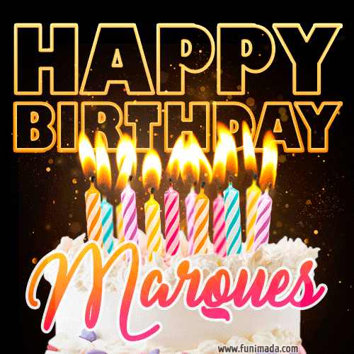 Marques - Animated Happy Birthday Cake GIF for WhatsApp