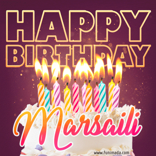 Marsaili - Animated Happy Birthday Cake GIF Image for WhatsApp