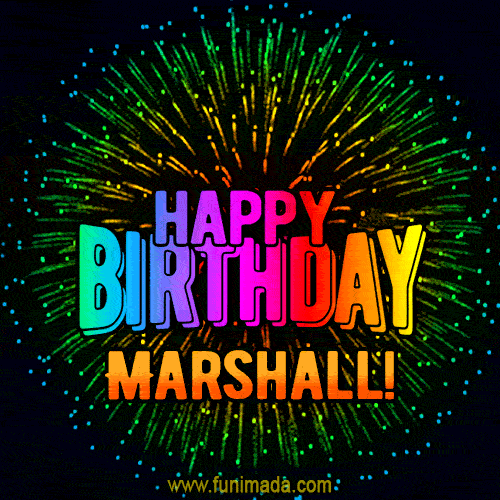 New Bursting with Colors Happy Birthday Marshall GIF and Video with Music