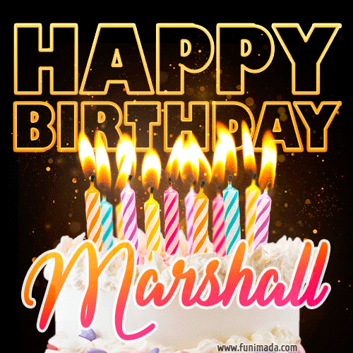 Marshall - Animated Happy Birthday Cake GIF for WhatsApp