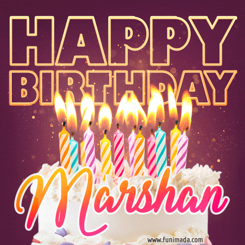 Marshan - Animated Happy Birthday Cake GIF Image for WhatsApp