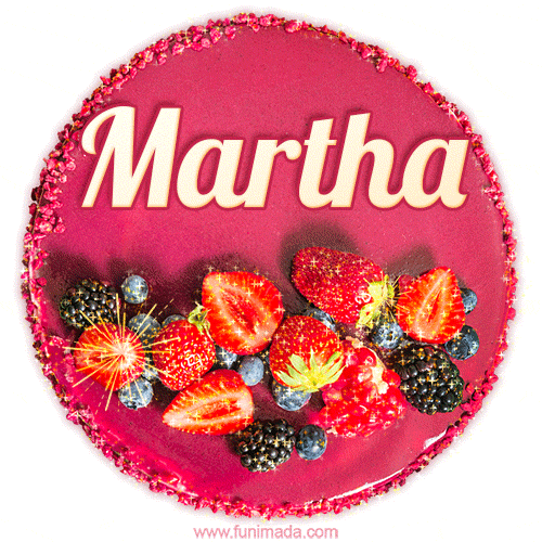 Happy Birthday Cake with Name Martha - Free Download
