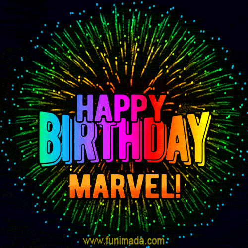 New Bursting with Colors Happy Birthday Marvel GIF and Video with Music