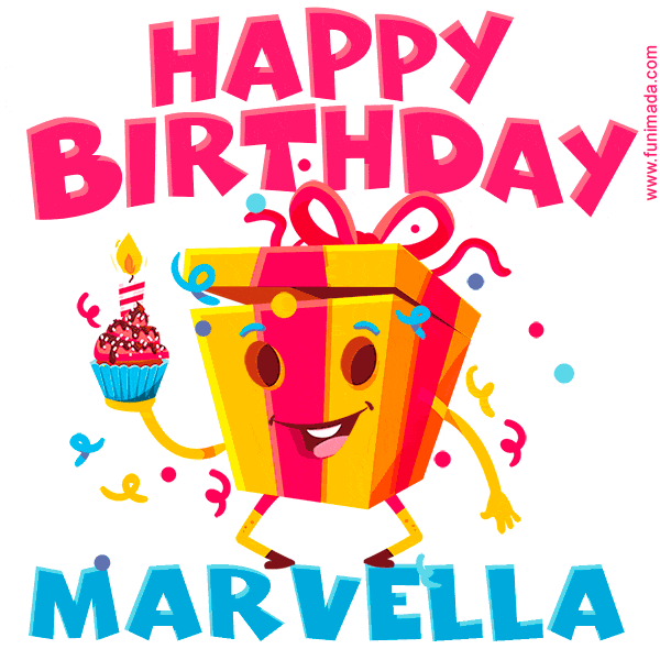 Funny Happy Birthday Marvella GIF