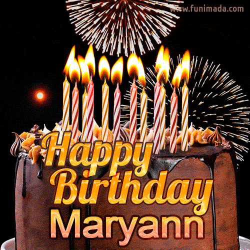 Chocolate Happy Birthday Cake for Maryann (GIF)
