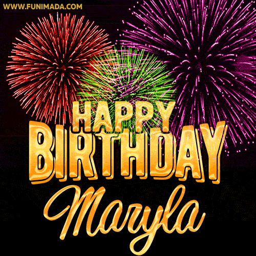 Wishing You A Happy Birthday, Maryla! Best fireworks GIF animated greeting card.