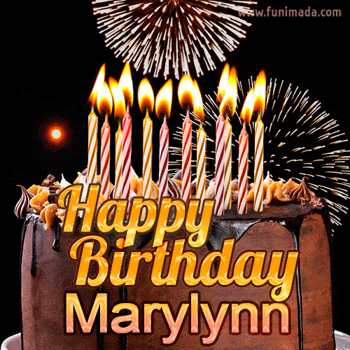 Chocolate Happy Birthday Cake for Marylynn (GIF)