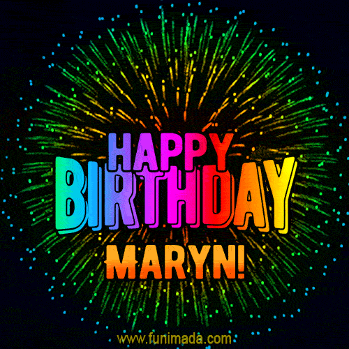 New Bursting with Colors Happy Birthday Maryn GIF and Video with Music