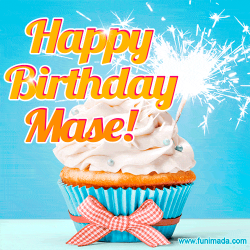 Happy Birthday, Mase! Elegant cupcake with a sparkler.