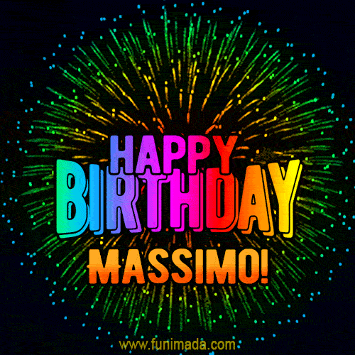 New Bursting with Colors Happy Birthday Massimo GIF and Video with Music