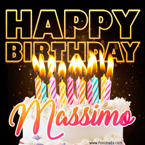 Massimo - Animated Happy Birthday Cake GIF for WhatsApp