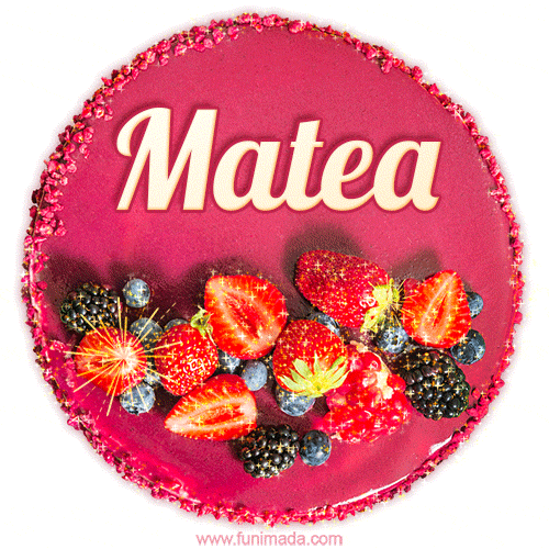 Happy Birthday Cake with Name Matea - Free Download