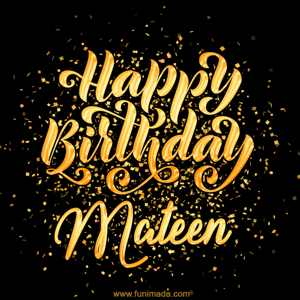 Happy Birthday Card for Mateen - Download GIF and Send for Free