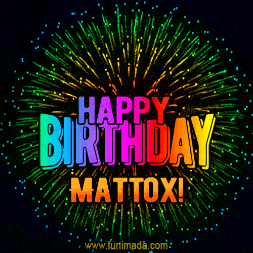 New Bursting with Colors Happy Birthday Mattox GIF and Video with Music