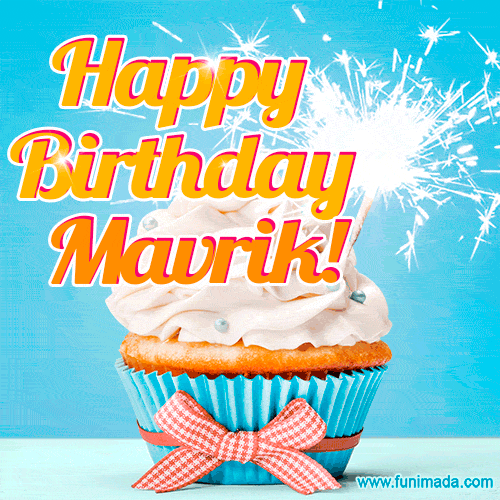 Happy Birthday, Mavrik! Elegant cupcake with a sparkler.